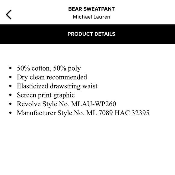 Michael Lauren bear sweat pants - Picture 8 of 10